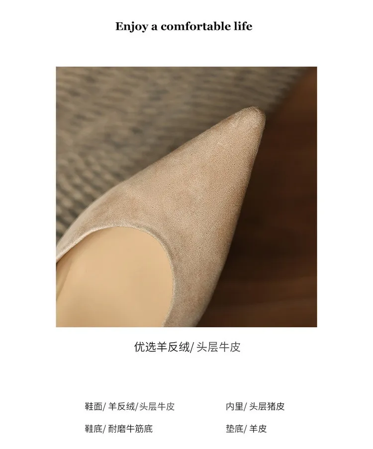 Early Spring Single Shoes Pointed Toe Wedge Heel Slip-on Fashion Women's Shoes 3-3r Fashion 3 Colors Low Mouth Shoes