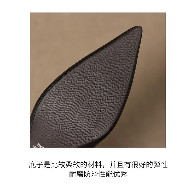 Early Spring Single Shoes Pointed Toe Low Mouth Stiletto Heel High Heel Cowhide Fashion Women's Shoes 2-27e