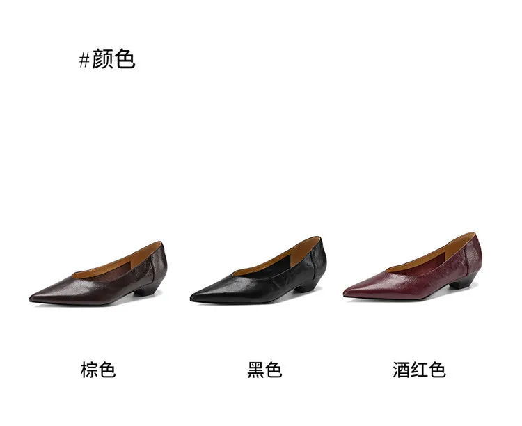 Early spring single-shoe wedge heel pointed toe low-cut sheepskin fashion women's shoes 3-7a one piece