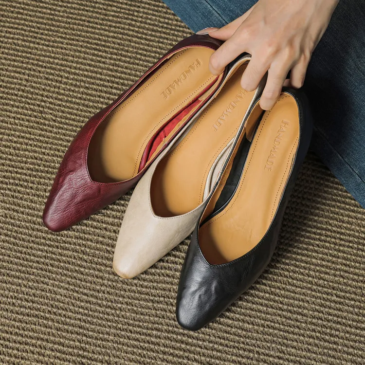 Early Spring Single Shoes Round Toe Low Mouth Chunky Heel High Heel Fashion Women's Shoes 3-7d