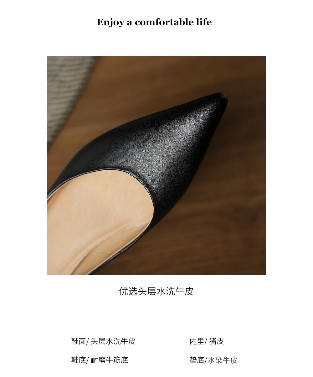 Spring and Autumn Retro Elegant Hidden Wedge Pointed Toe Women's Shoes Simple and Stylish Commuter Soft Sole Low Mouth Single Shoes