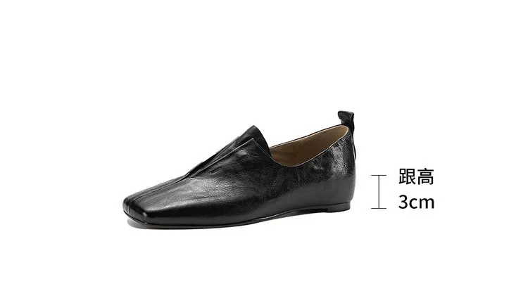 Early spring single shoes, square toe, wedge heel, sheepskin fashion women's shoes, 3-3t