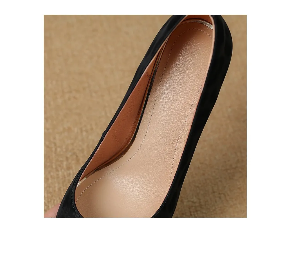 Women's low-cut, all-season leopard print cowhide leather pointed-toe high heels for spring and autumn, slip-on style, slimming stiletto heels