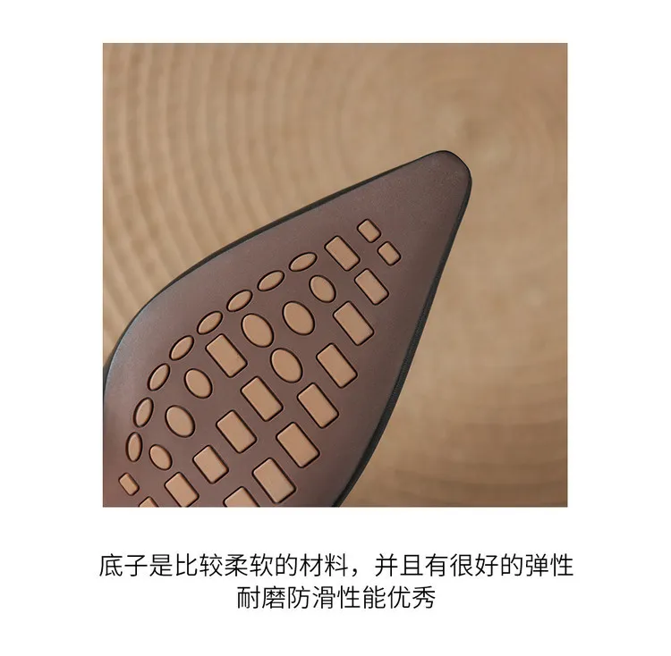 Early spring single shoes, low-cut chunky heel high heels, cowhide fashion women's shoes, sizes 3-6L