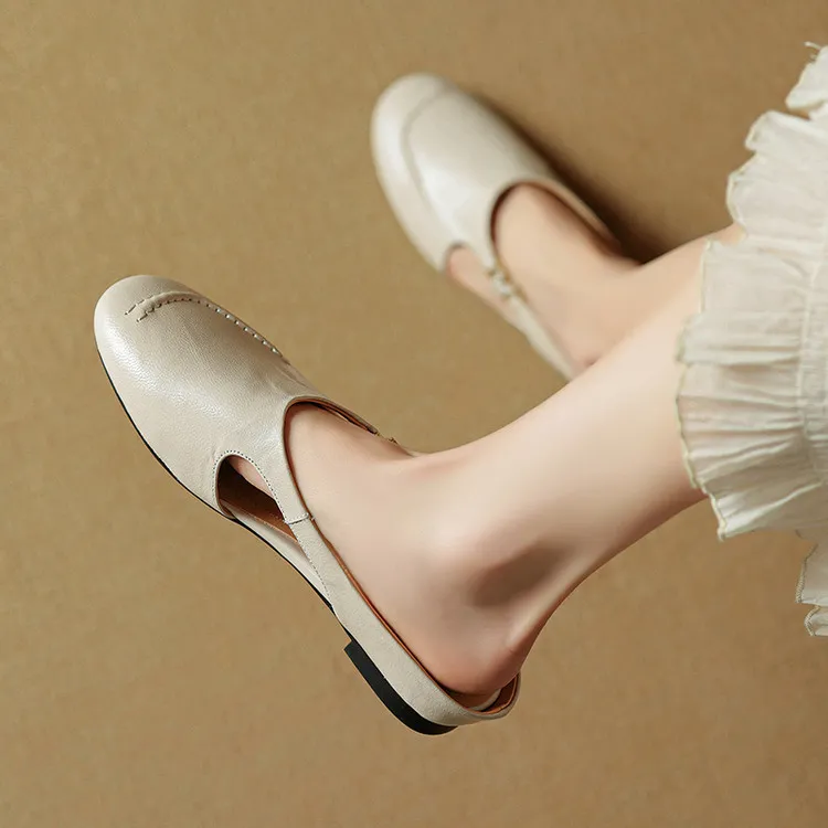 Spring/Summer style round-toe closed-toe flat sheepskin fashion women's sandals 3-9g