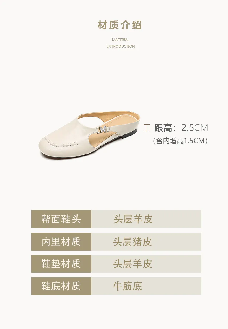 Spring/Summer style round-toe closed-toe flat sheepskin fashion women's sandals 3-9g