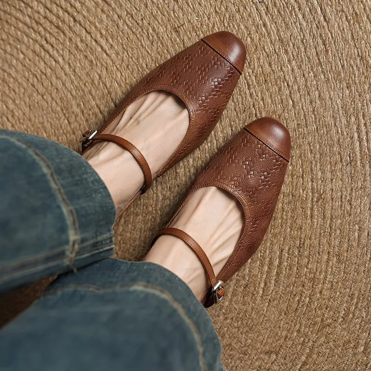 Spring/Summer One-Strap Half-Slip Sandals, Retro Closed-Toe Sandals, Chunky High-Heeled Mules