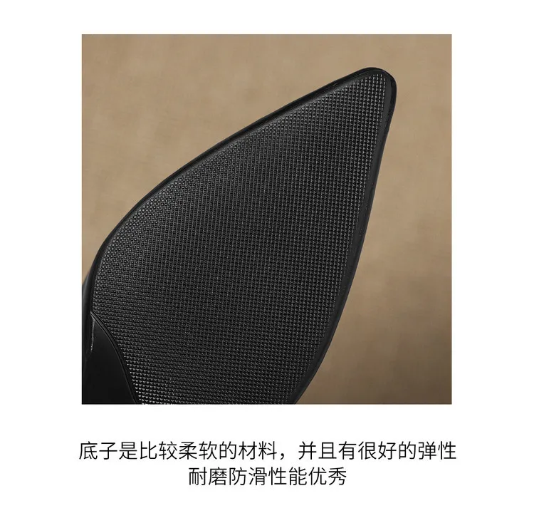 Early Spring Single Shoes Pointed Toe Low Mouth Stiletto Heel High Heel Cowhide Fashion Women's Shoes 3-9e