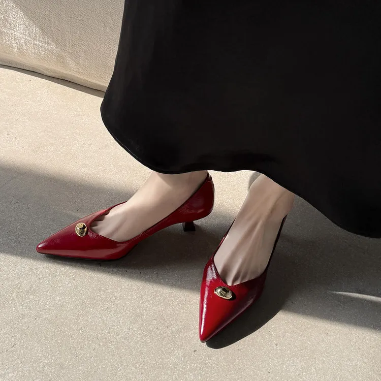 Fashionable 3-color early spring single shoes, pointed toe, low-cut, stiletto heel, high-heeled women's fashion shoes 3-3i