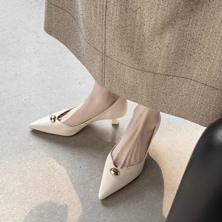 Fashionable 3-color early spring single shoes, pointed toe, low-cut, stiletto heel, high-heeled women's fashion shoes 3-3i
