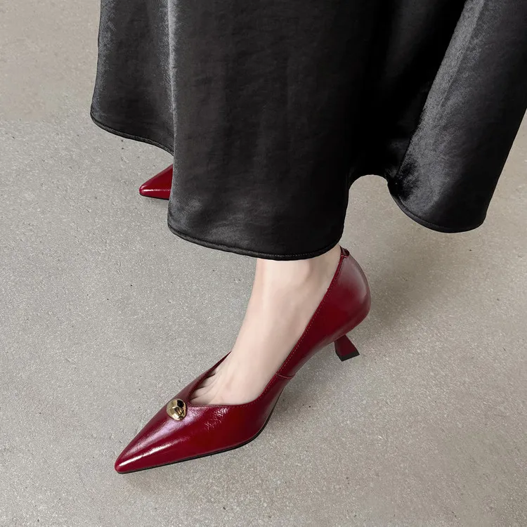 Fashionable 3-color early spring single shoes, pointed toe, low-cut, stiletto heel, high-heeled women's fashion shoes 3-3i