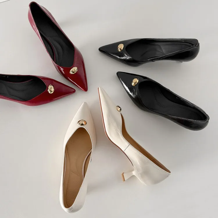Fashionable 3-color early spring single shoes, pointed toe, low-cut, stiletto heel, high-heeled women's fashion shoes 3-3i