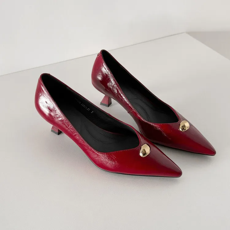 Fashionable 3-color early spring single shoes, pointed toe, low-cut, stiletto heel, high-heeled women's fashion shoes 3-3i