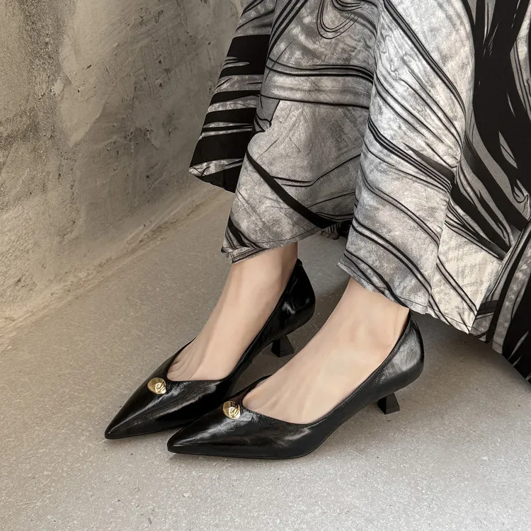 Fashionable 3-color early spring single shoes, pointed toe, low-cut, stiletto heel, high-heeled women's fashion shoes 3-3i