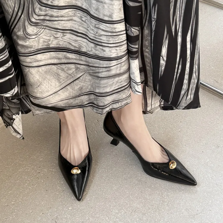 Fashionable 3-color early spring single shoes, pointed toe, low-cut, stiletto heel, high-heeled women's fashion shoes 3-3i