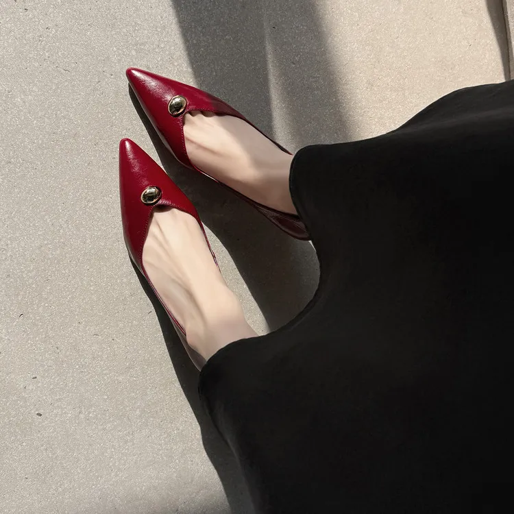 Fashionable 3-color early spring single shoes, pointed toe, low-cut, stiletto heel, high-heeled women's fashion shoes 3-3i