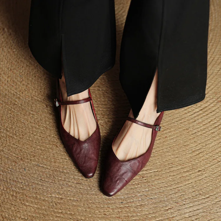 -Early Spring Slippers, Square Toe, Hidden Wedge Buckle, Fashionable Women's Shoes, 3-7m