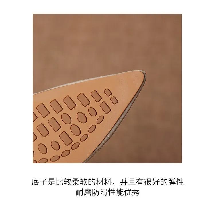 Early spring single shoes, pointed toe, low-cut, stiletto heel, high heel, cowhide fashion women's shoes, 3-7h fashion.
