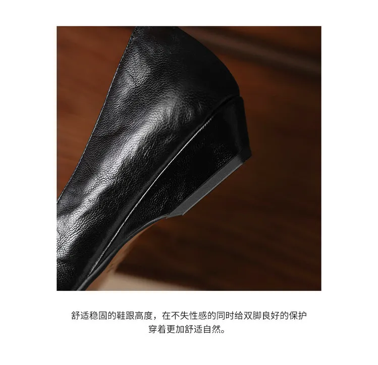 Summer flats, wedge heels, pointed toes, low-cut fashion sheepskin women's shoes, 3-12d