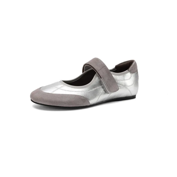 Early Spring Flat Round Toe Single Shoes with Velcro Straps, Women's Fashion Shoes 3-7j