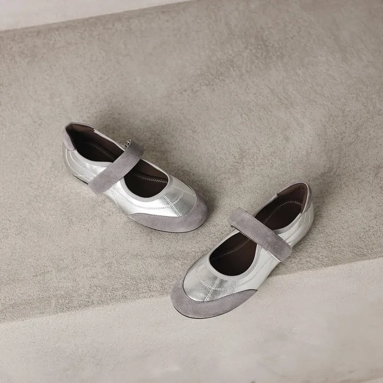 Early Spring Flat Round Toe Single Shoes with Velcro Straps, Women's Fashion Shoes 3-7j