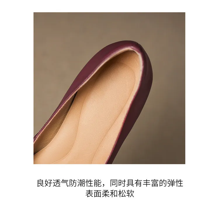 Spring single shoes, pointed toe, stiletto heel, low-cut fashion leather women's shoes, 3-12n