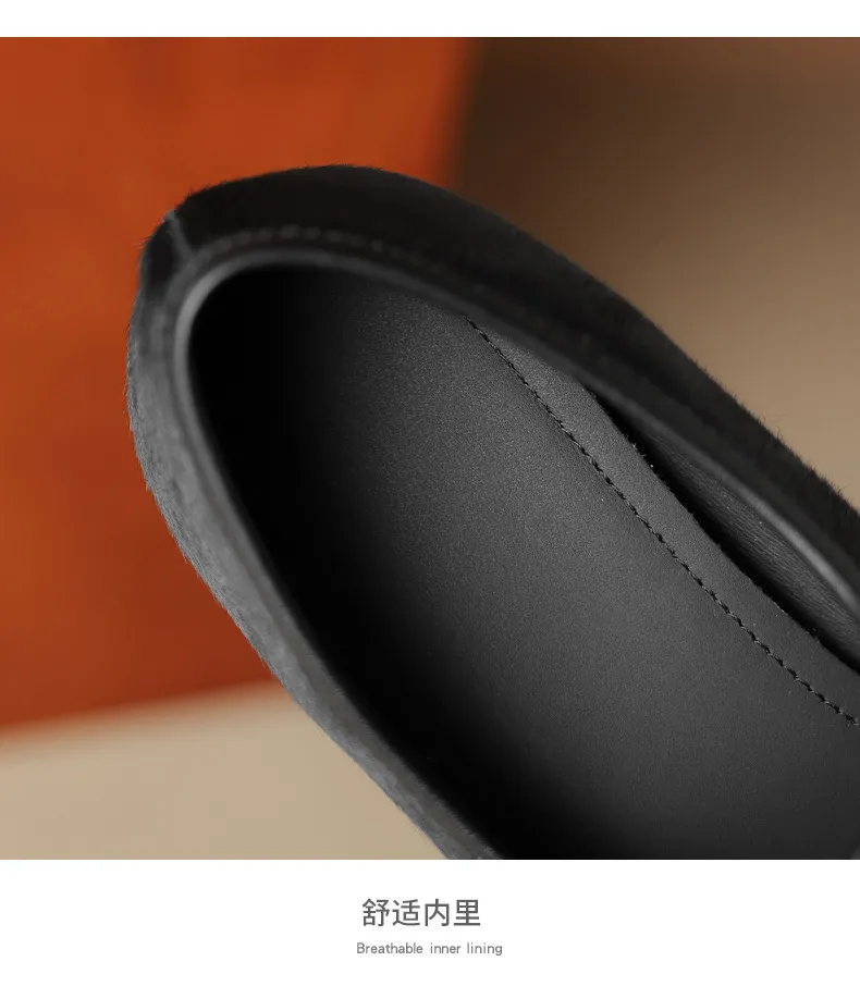 Spring single shoes, round toe, buckle, flat, horsehair fashion women's shoes, 3-9i
