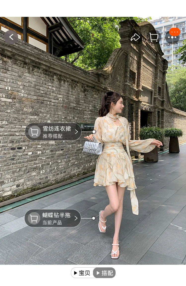 Summer slippers with butterfly rhinestone high heels and a single strap, fairy-style sandals, 3-14 hours