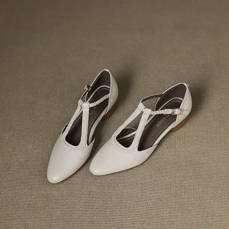 Summer style sheepskin sandals, closed toe, chunky heel, high heel, buckle, open-toe fashion women's shoes 3-12a