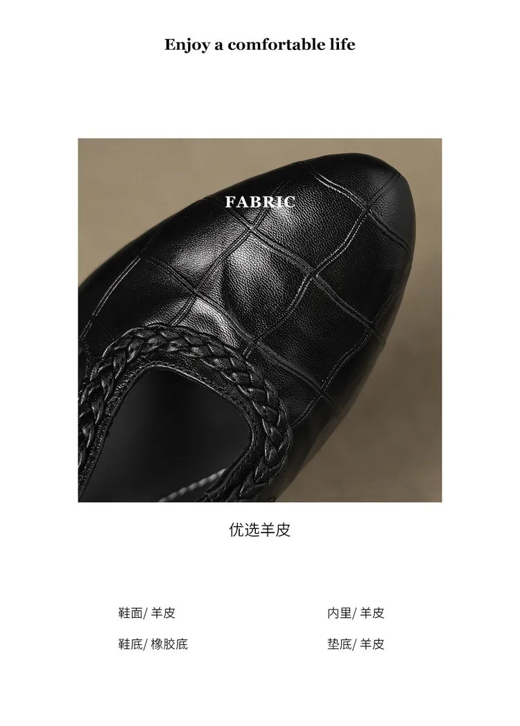 Summer style sheepskin sandals, closed toe, chunky heel, high heel, buckle, open-toe fashion women's shoes 3-12a