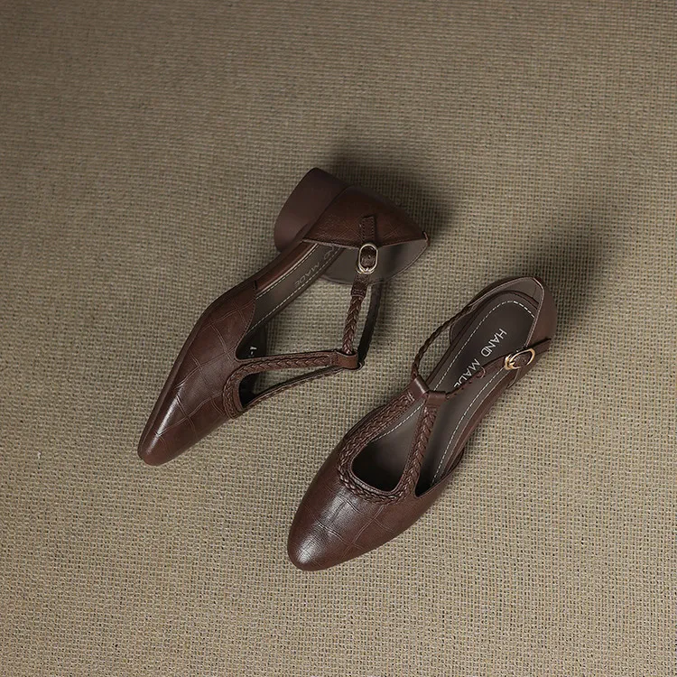 Summer style sheepskin sandals, closed toe, chunky heel, high heel, buckle, open-toe fashion women's shoes 3-12a