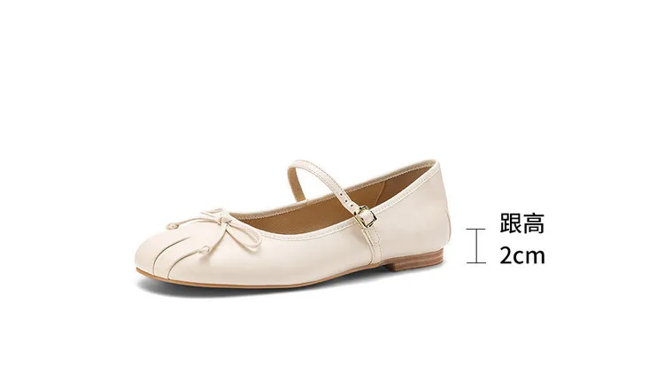 Spring single shoes, round toe, flat, buckle, slip-on sheepskin women's shoes, 3-12j