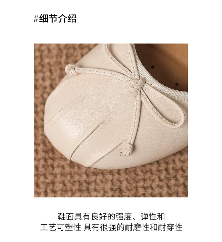 Spring single shoes, round toe, flat, buckle, slip-on sheepskin women's shoes, 3-12j