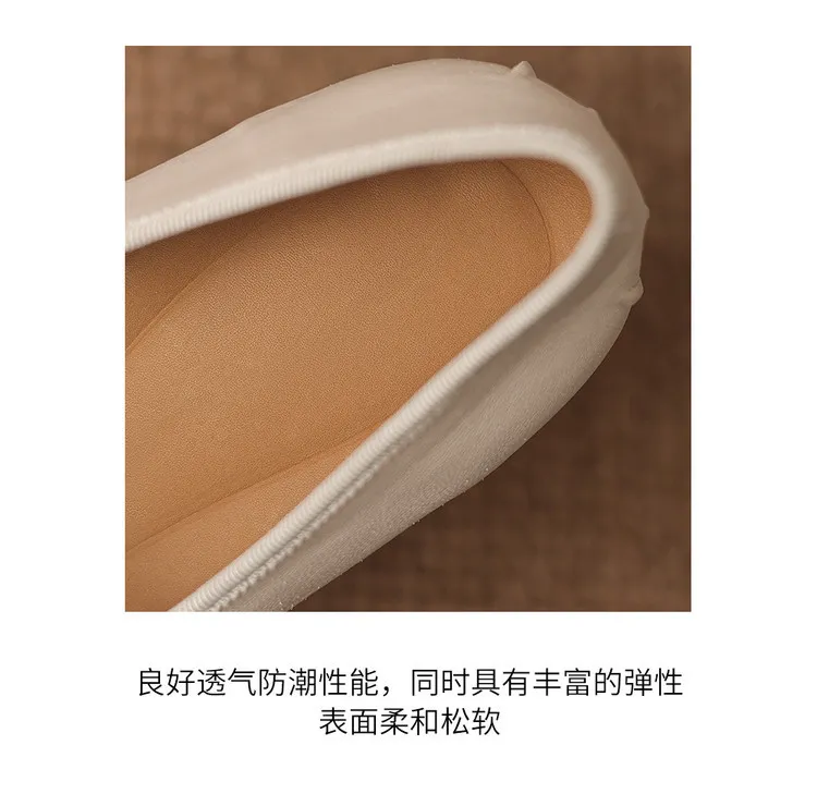 Spring single shoes, round toe, flat, buckle, slip-on sheepskin women's shoes, 3-12j