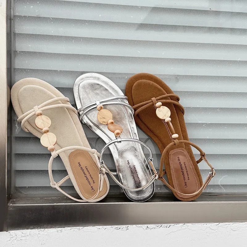 Summer sandals, round toe, chunky heel, low heel, buckle, fashion women's shoes, 3-19o