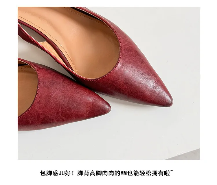 Spring pointed-toe wedge heel fashion leather women's shoes 3-17k