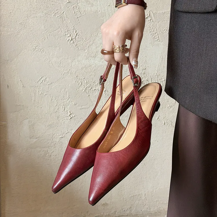 Spring pointed-toe wedge heel fashion leather women's shoes 3-17k