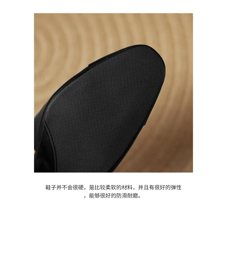 Summer single shoes, round toe, chunky heel, open back, fashion cowhide women's shoes 3-19f