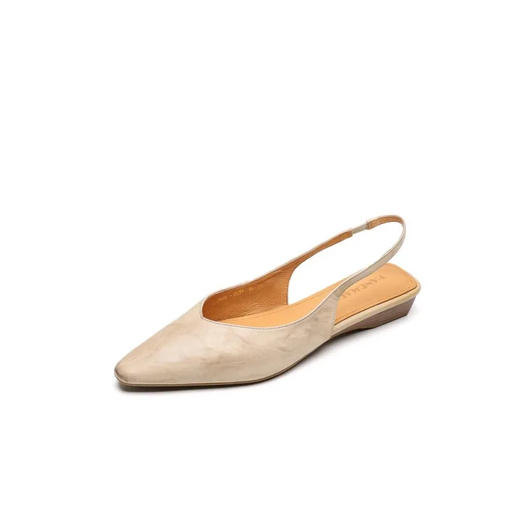Summer sandals with square toe, chunky heel, wedge heel, closed toe, and open back – fashionable women's shoes