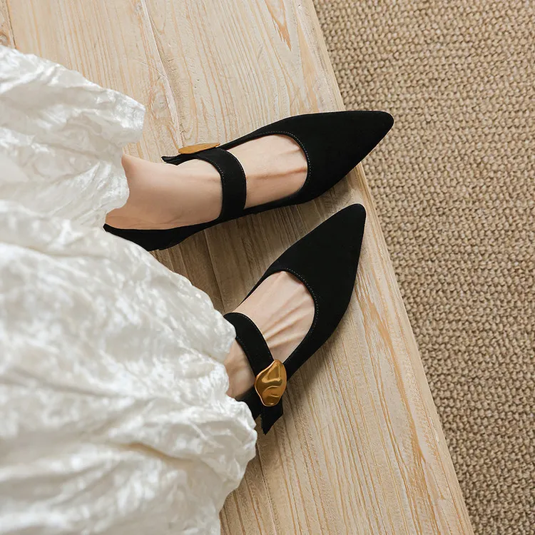 Spring pointed-toe platform heeled sheepskin fashion women's shoes, brown, black, off-white, 3-19p