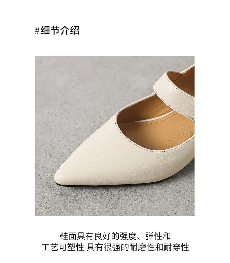 Spring pointed-toe platform heeled sheepskin fashion women's shoes, brown, black, off-white, 3-19p