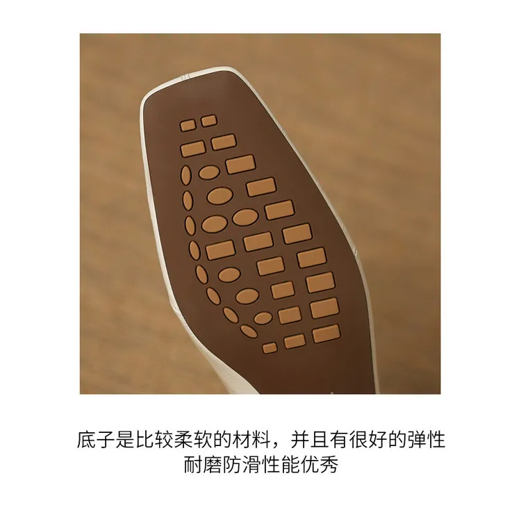 In stock spring single shoes, square toe, chunky heel, low heel, slip-on sheepskin women's shoes, sizes 3-25j