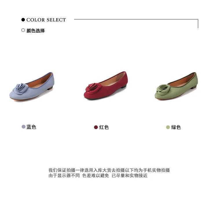 Springtime low-cut floral flat comfortable women's shoes in blue, red, and green