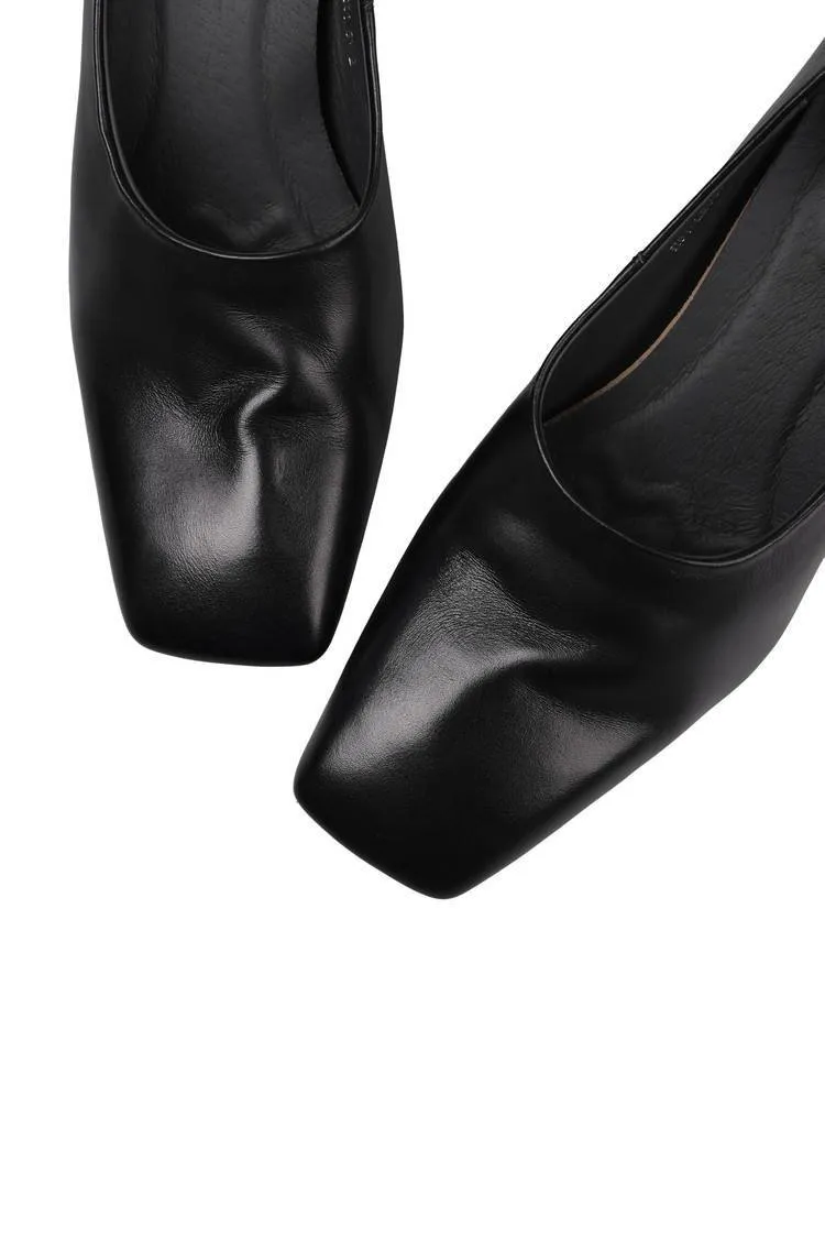 Spring single shoes, square toe, chunky heel, high heel, deep opening, slip-on, minimalist fashion women's shoes