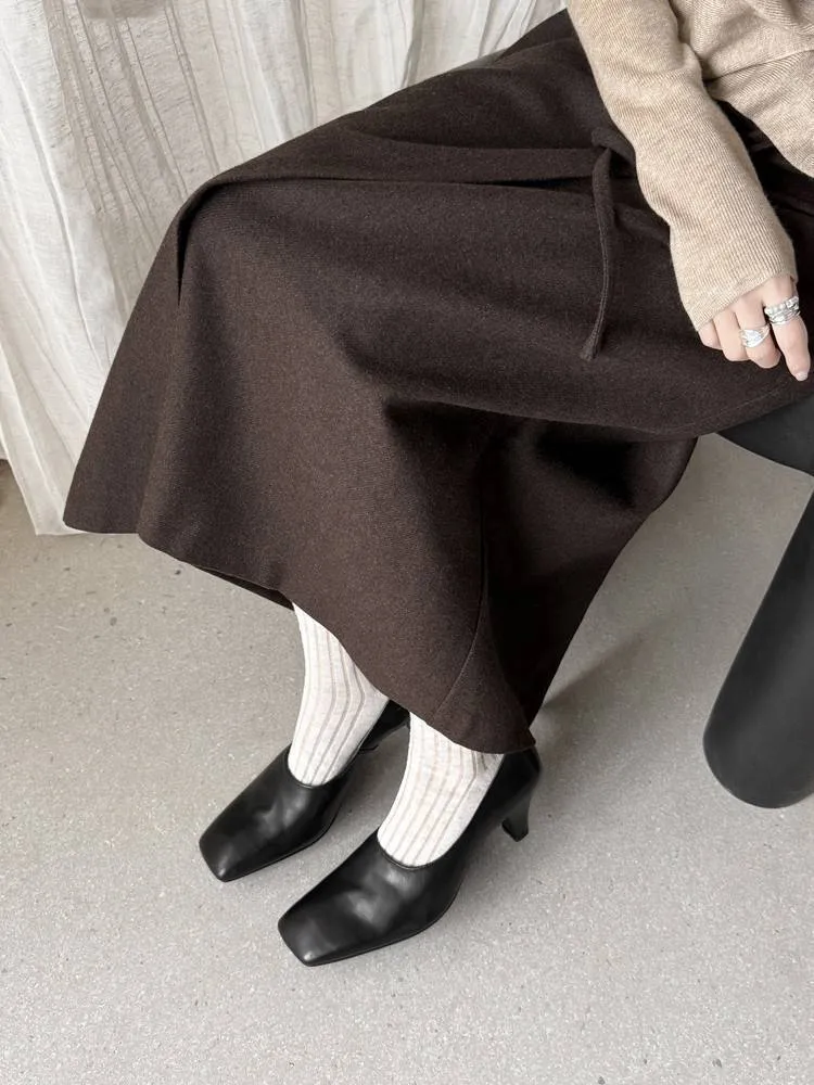Spring single shoes, square toe, chunky heel, high heel, deep opening, slip-on, minimalist fashion women's shoes