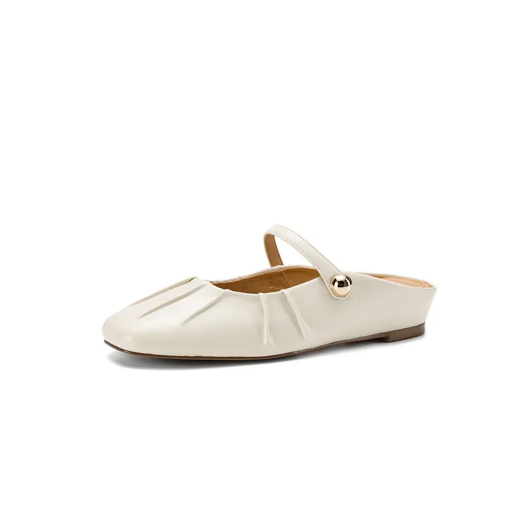 Spring Slippers, Square Toe, Wedge Heel, Sheepskin Fashion Women's Shoes, 3-30c, Light Fashion Sandals/Mini Slippers