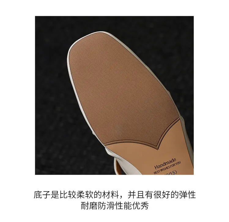 Spring Slippers, Square Toe, Wedge Heel, Sheepskin Fashion Women's Shoes, 3-30c, Light Fashion Sandals/Mini Slippers