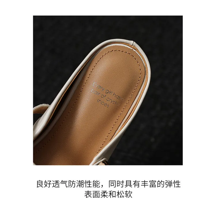 Spring Slippers, Square Toe, Wedge Heel, Sheepskin Fashion Women's Shoes, 3-30c, Light Fashion Sandals/Mini Slippers