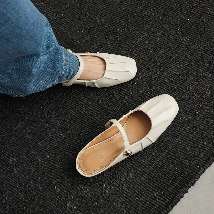 Spring Slippers, Square Toe, Wedge Heel, Sheepskin Fashion Women's Shoes, 3-30c, Light Fashion Sandals/Mini Slippers