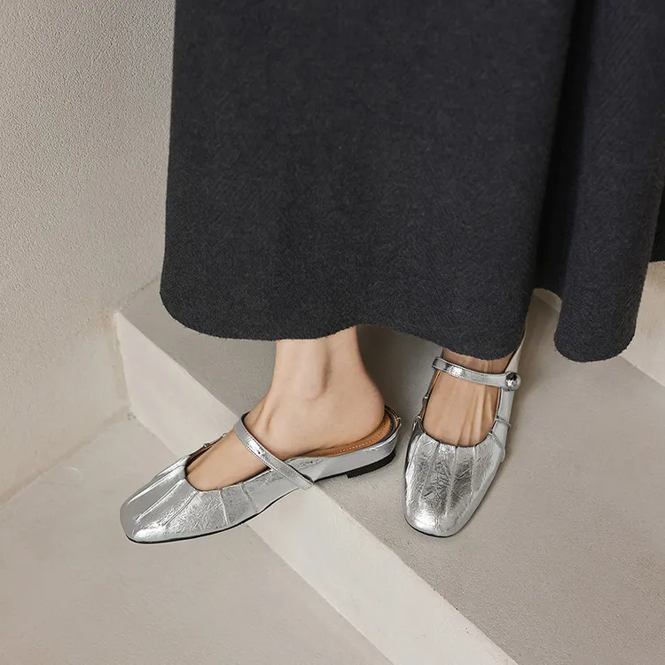Spring Slippers, Square Toe, Wedge Heel, Sheepskin Fashion Women's Shoes, 3-30c, Light Fashion Sandals/Mini Slippers